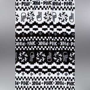 New pink Victoria’s Secret sharper cozy blanket 50”X60“ black & white peace,dogs